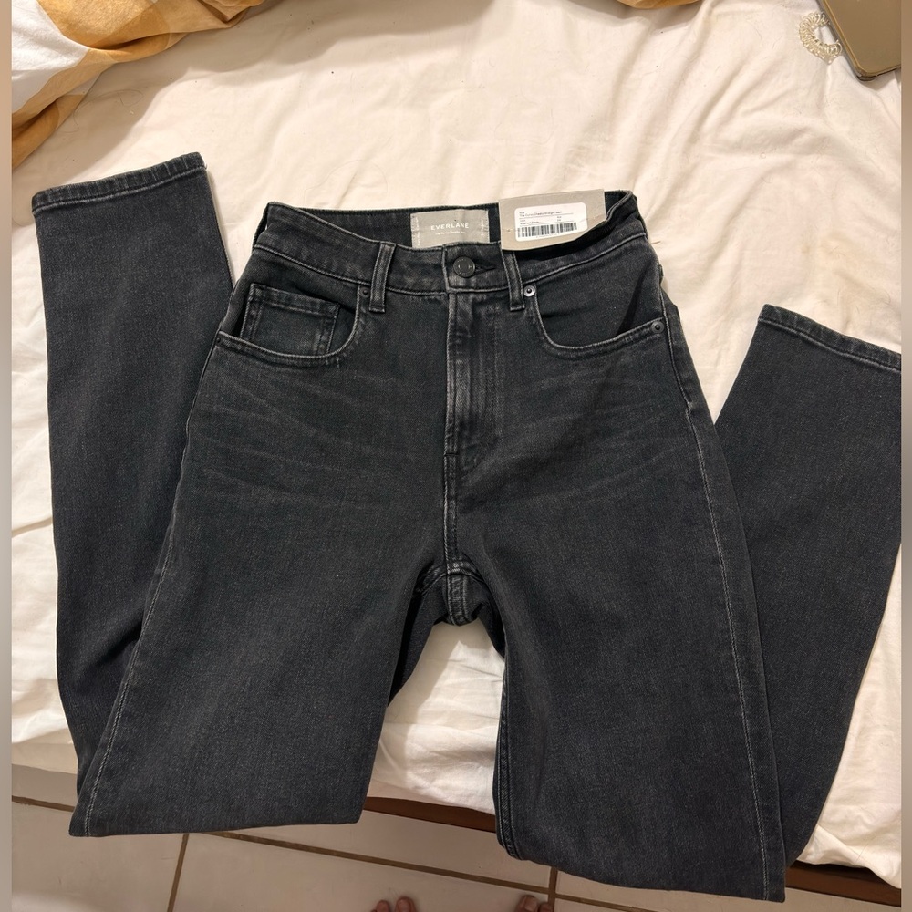 Everlane the curvy cheeky Jean size 24 washed black NWT